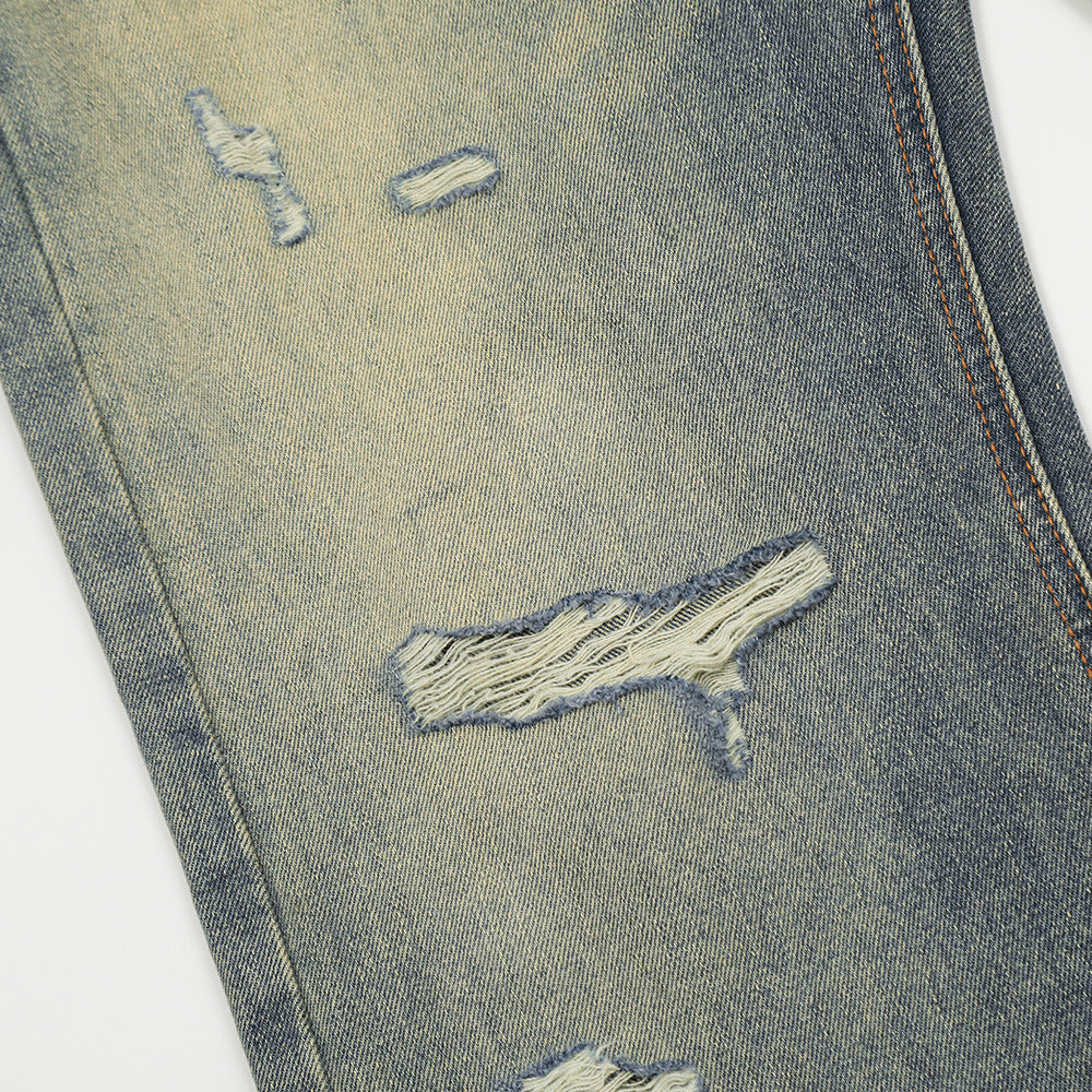 Punk Ripped Jeans Men's Trousers Retro