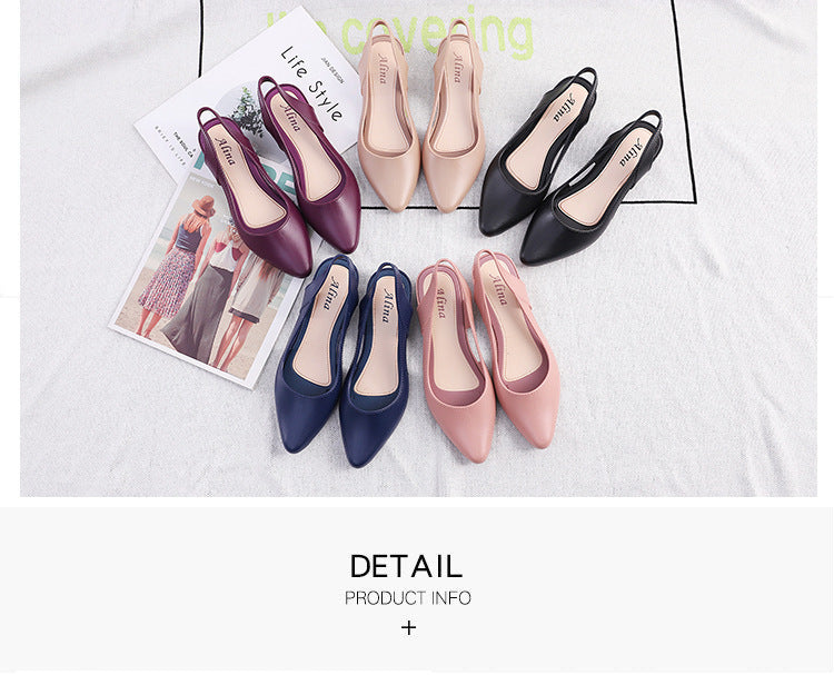 Fashion Casual Sandals Women's Low-cut Plastic Flat Sandals