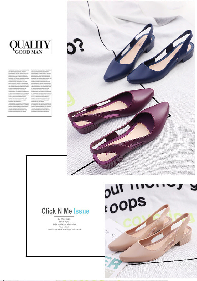 Fashion Casual Sandals Women's Low-cut Plastic Flat Sandals